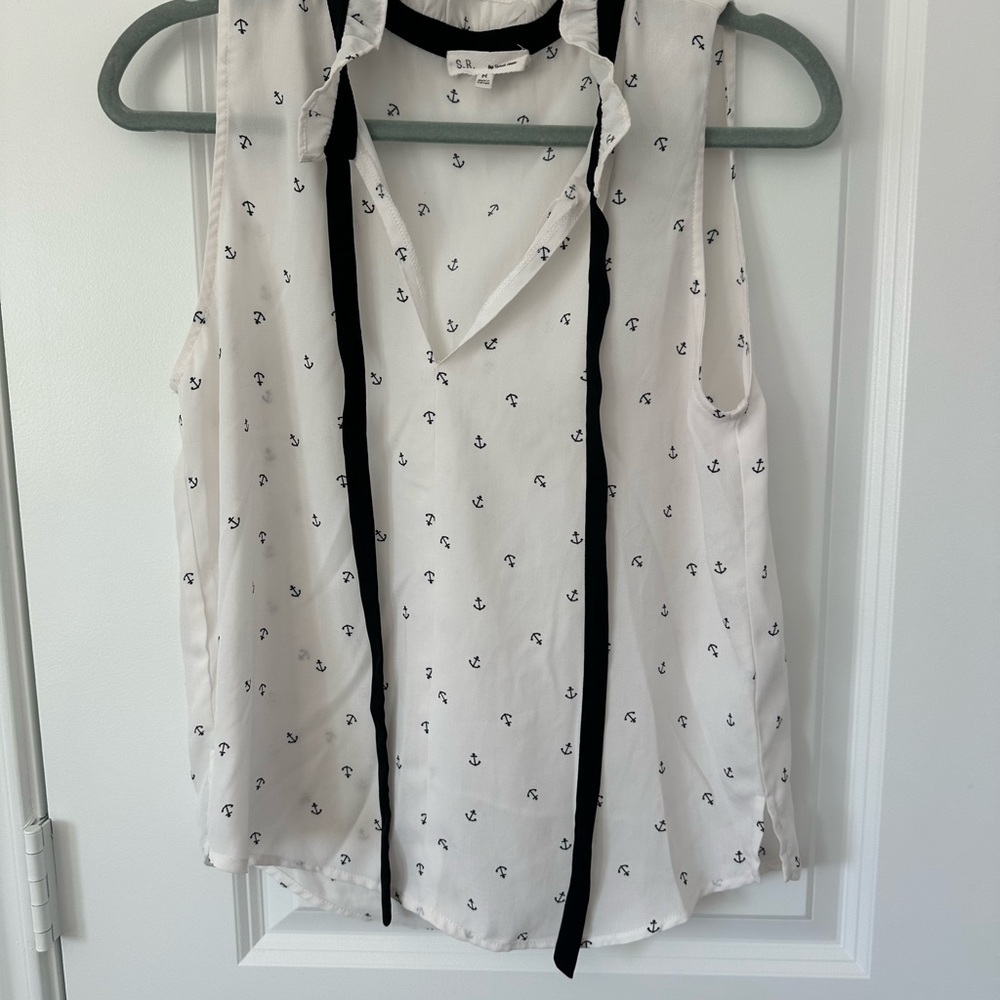 Sweet Rain Anchor Print Blouse